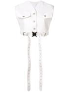 Mackintosh 1017 Alyx 9sm White Bonded Cotton Cropped Vest