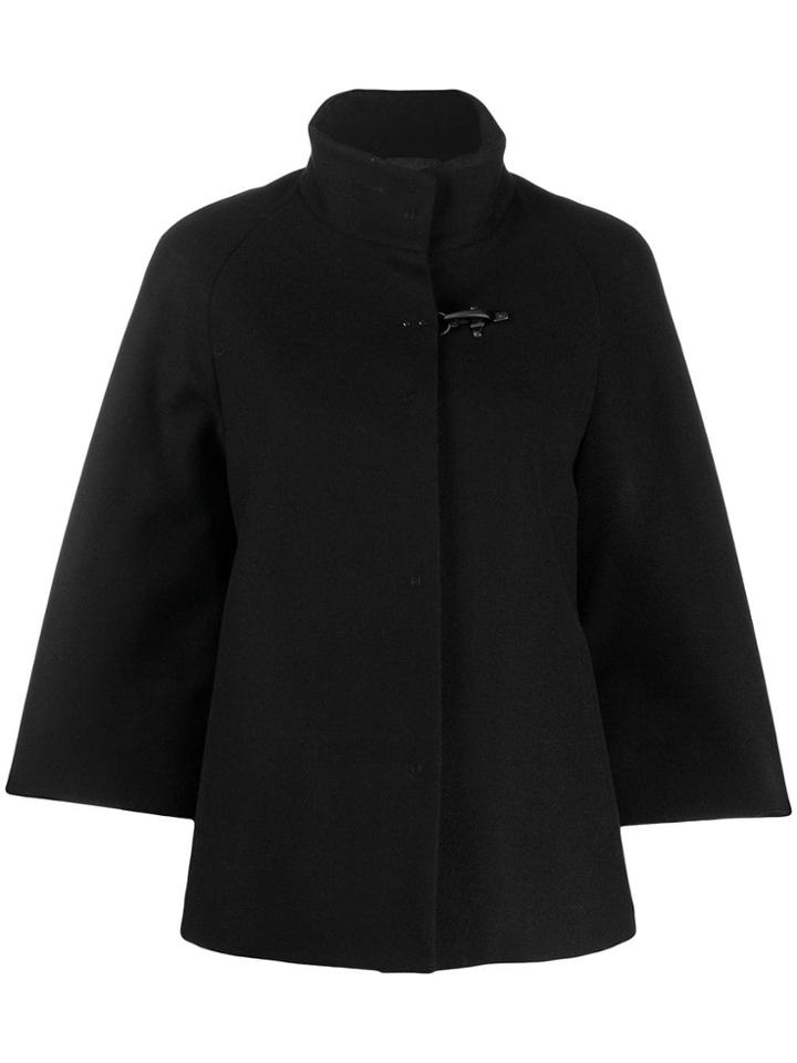 Fay Short Duffle Coat - Black