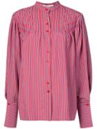 Dvf Diane Von Furstenberg Striped Band Collar Shirt - Multicolour