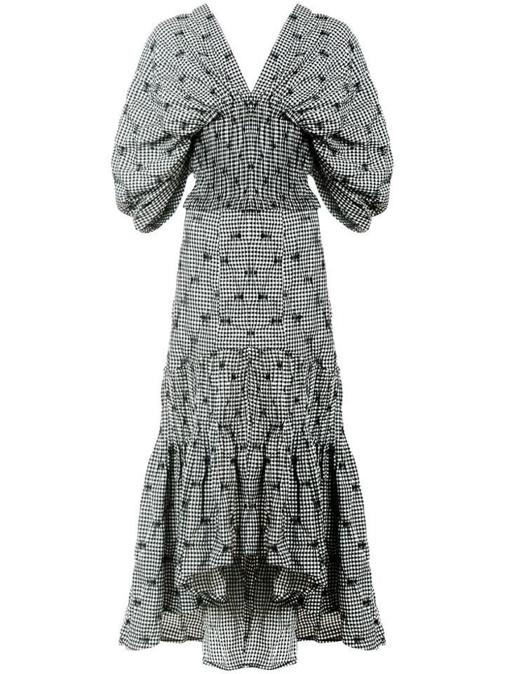 Jonathan Simkhai Vichy Elasticated Dress - Grey