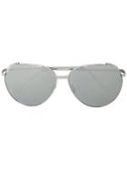 Linda Farrow White Gold 425 C2 Aviator Sunglasses - Metallic