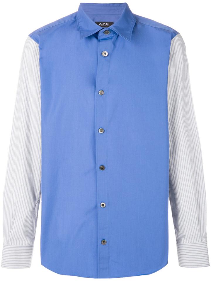 A.p.c. Colour Block Shirt - Blue