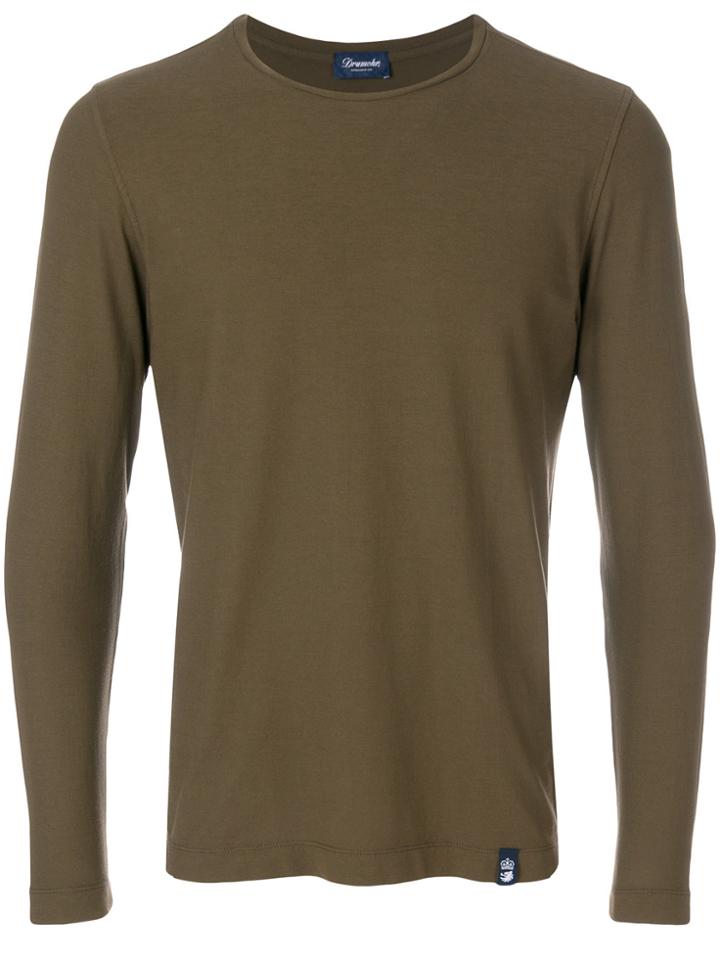 Drumohr Fitted Jersey Top - Brown