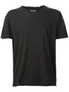 R13 Distressed T-shirt, Men's, Size: Medium, Black, Cotton