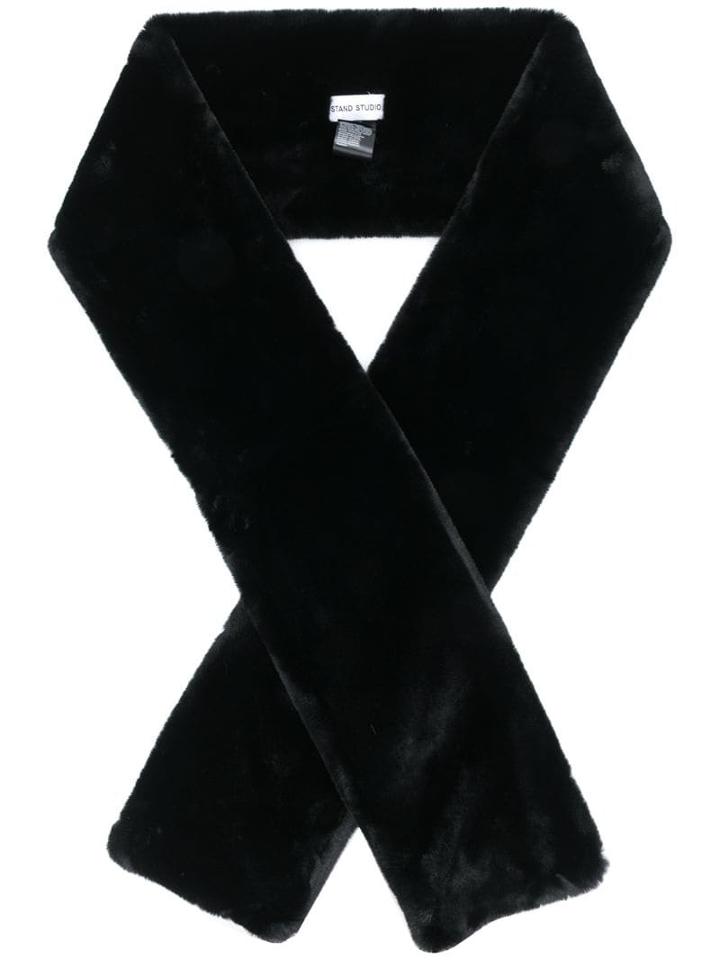 Stand Long Plain Scarf - Black