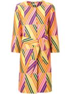 P.a.r.o.s.h. Striped Jacquard Coat, Women's, Size: Xxl, Yellow/orange, Nylon/polyester
