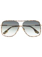 Victoria Beckham Oversized Aviator Sunglasses - Gold