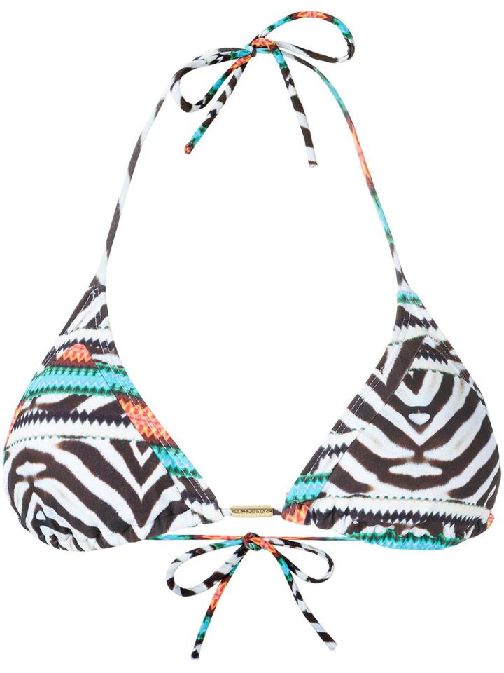 Blue Man Printed Triangle Bikini Top, Women's, Size: G, Polyamide/spandex/elastane