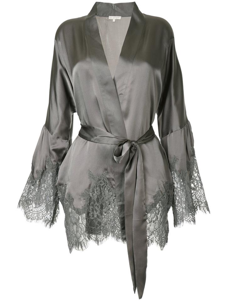 Gold Hawk Scalloped Lace Jacket - Grey