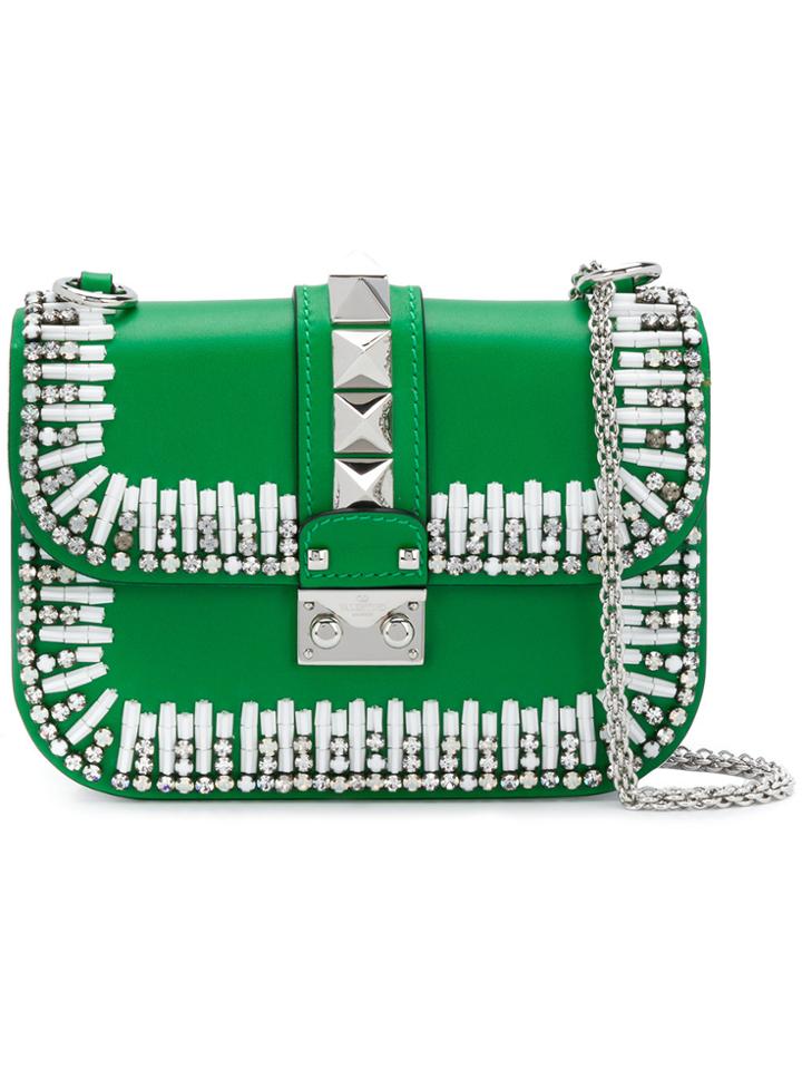 Valentino Valentino Garavani Lock Bead-embellished Shoulder Bag -