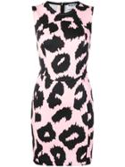 Versus Animal Print Fitted Dress - Pink & Purple