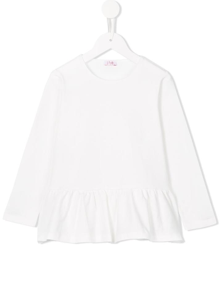 Il Gufo Ruffled Hem Top, Girl's, Size: 8 Yrs, White