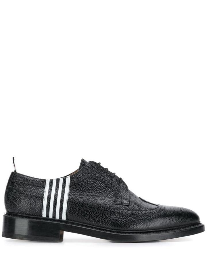 Thom Browne Contrast 4-bar Emboss Longwing Brogue - Black