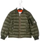 Moncler Kids Aidan Padded Bomber Jacket, Boy's, Size: 8 Yrs, Green