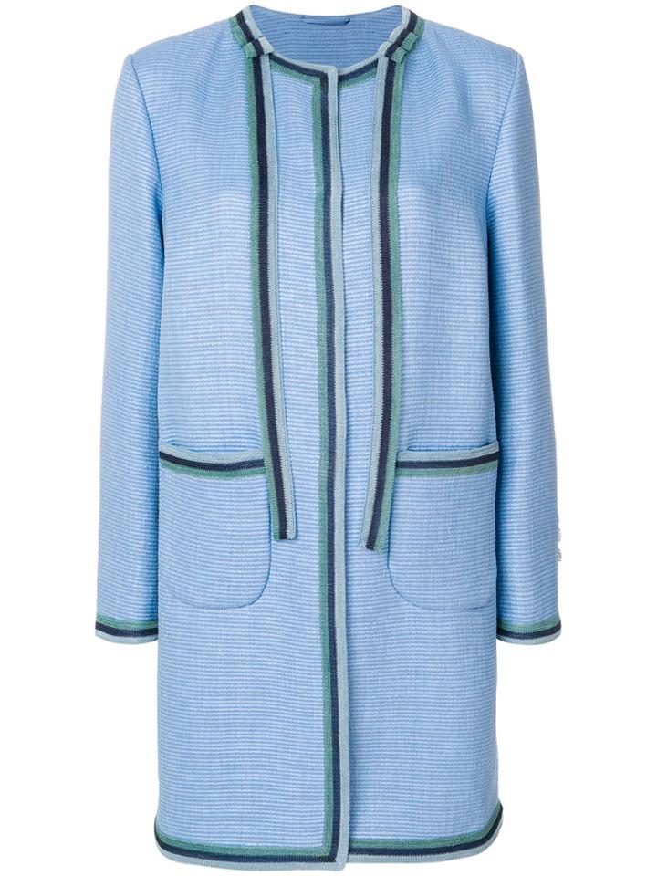 Ermanno Scervino Straight-fit Button Up Jacket - Blue