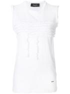 Dsquared2 Ruffle Trimmed Tank Top - White