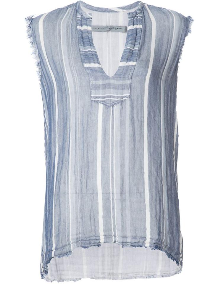 Raquel Allegra Frayed Striped Vest