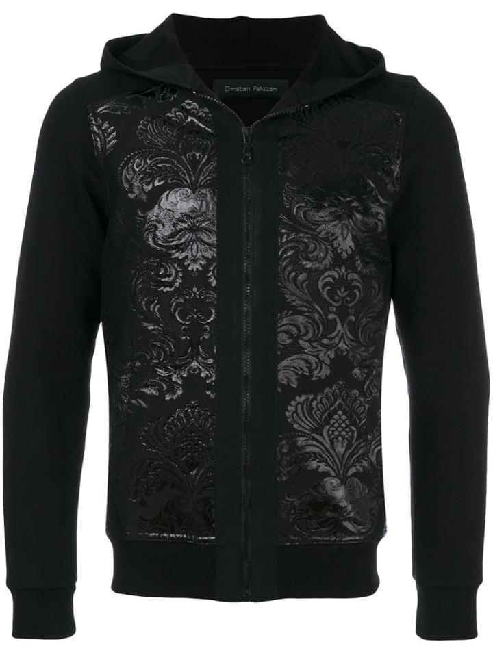 Christian Pellizzari Jacquard Zipped Hoodie - Black