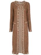 Cecilia Prado - Long Knit Cardigan - Women - Acrylic/lurex/polyester - G, Orange, Acrylic/lurex/polyester
