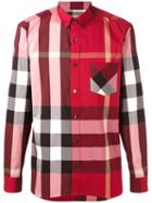 Burberry - Checked Shirt - Men - Cotton/polyamide/spandex/elastane - Xs, Red, Cotton/polyamide/spandex/elastane