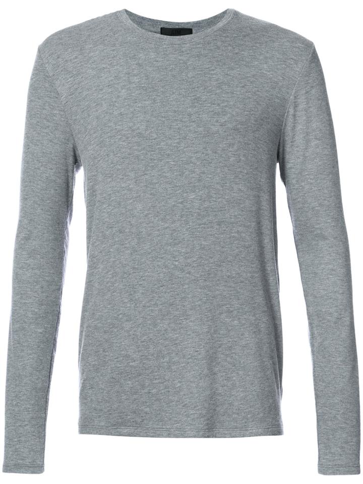 Atm Anthony Thomas Melillo Modal Rib Long Sleeve Crew - Grey
