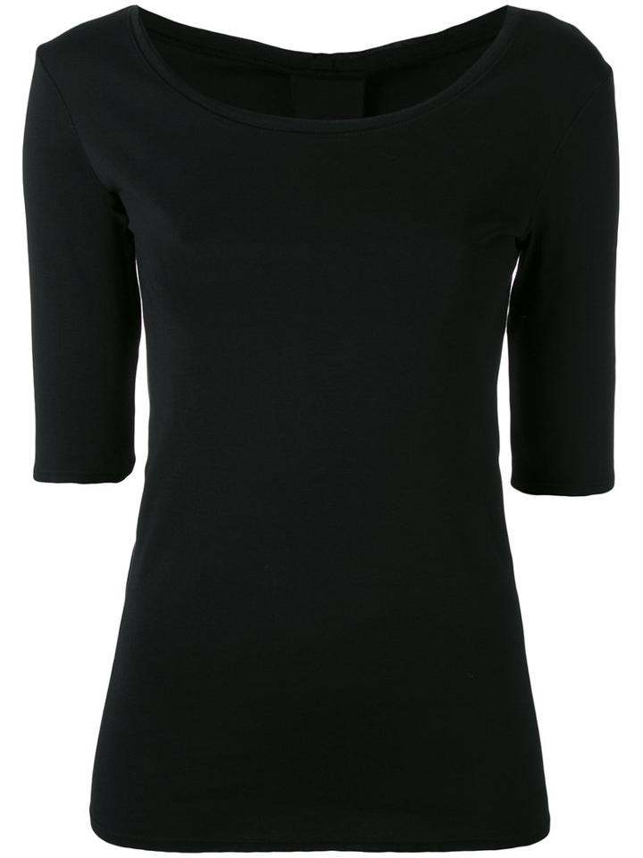 Kristensen Du Nord - Scoop Neck T-shirt - Women - Cotton - 0, Black, Cotton