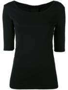 Kristensen Du Nord - Scoop Neck T-shirt - Women - Cotton - 0, Black, Cotton