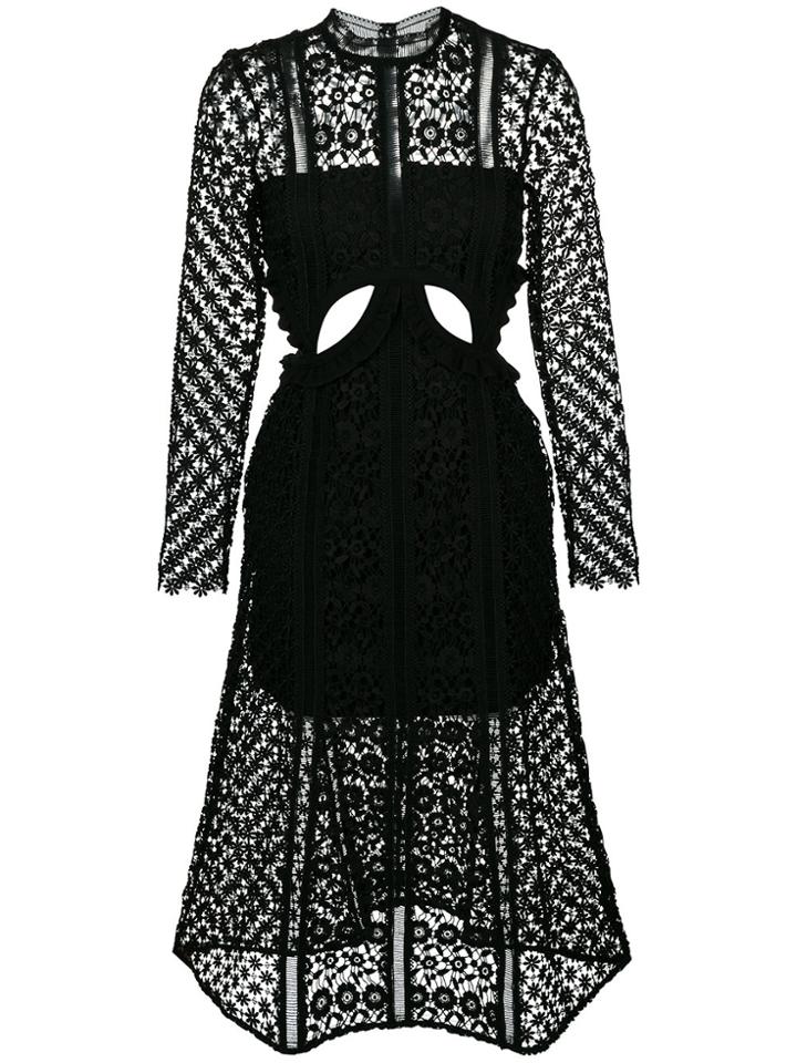 Self-portrait Payne Cut-out Dress - Black