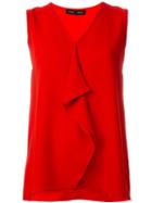 Proenza Schouler Ruffled Front Blouse, Women's, Size: 4, Red, Acetate/viscose