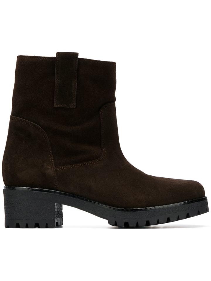 P.a.r.o.s.h. Round Toe Ankle Boots - Brown