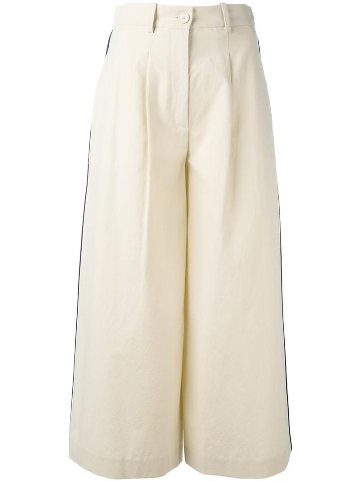 Erika Cavallini Cropped Pants, Women's, Size: 40, Nude/neutrals, Cotton/virgin Wool