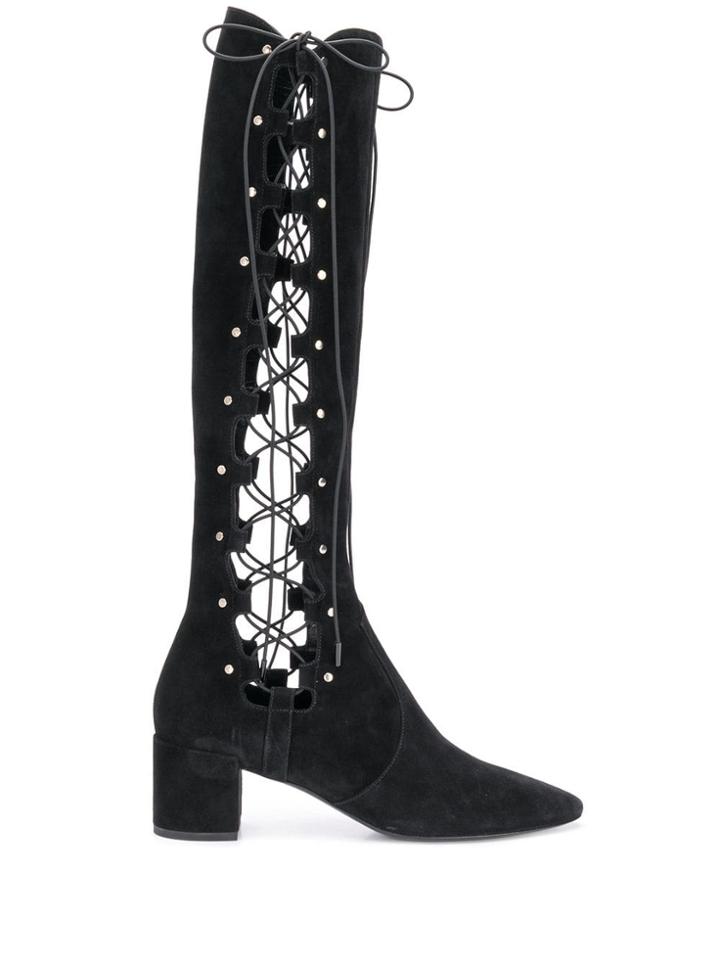 Saint Laurent Lace-up Side Boots - Black