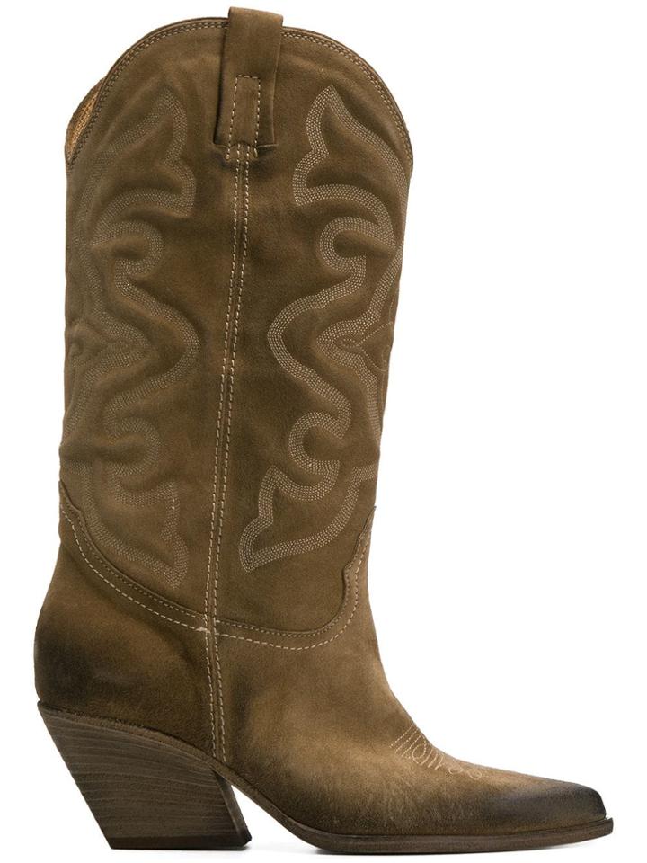 Elena Iachi Blues Cowboy Boots - Neutrals