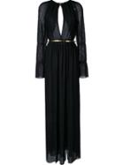 Jay Ahr Gold-tone Detail Longsleeved Dress, Women's, Size: 38, Black, Polyester