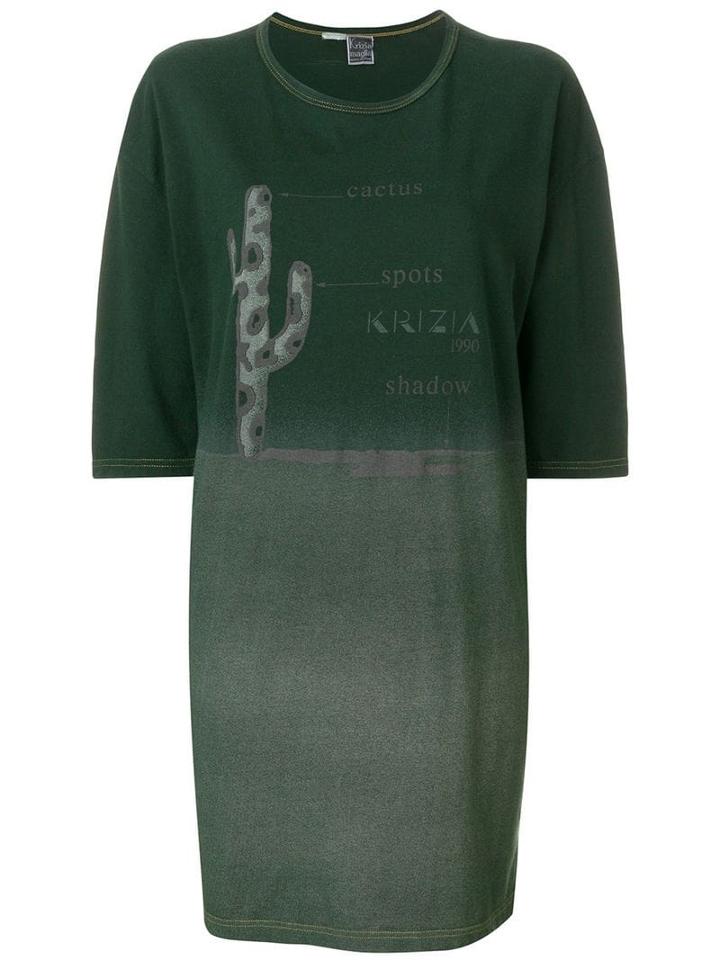 Krizia Pre-owned Printed T-shirt Dress - Green