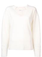 Tomorrowland V-neck Rib Sweater - White