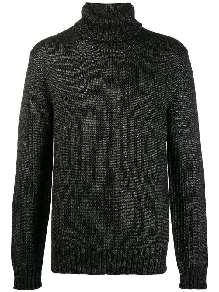 Les Hommes Urban Rollneck Knit Sweater - Black