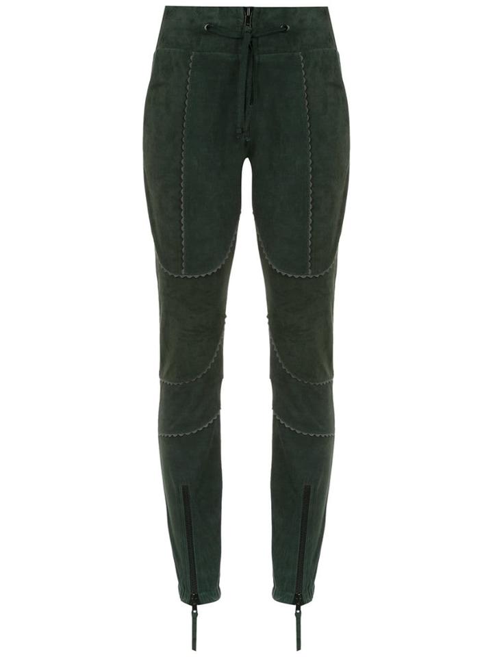 Andrea Bogosian Suede Skinny Trousers - Green
