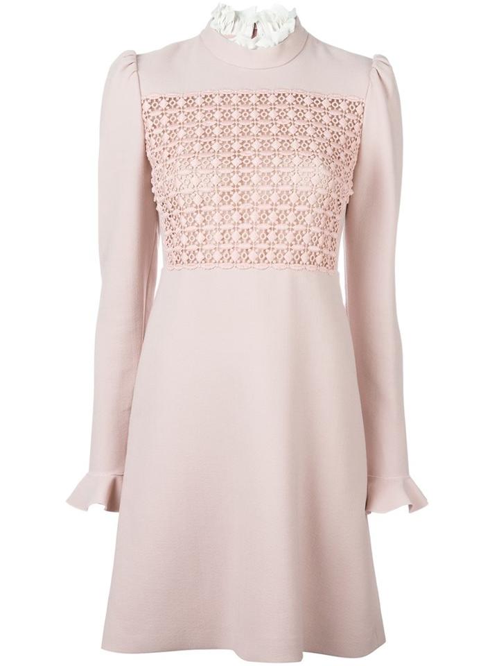 Giambattista Valli Embroidered Panel Dress, Women's, Size: 42, Pink/purple, Cotton/viscose/polyamide/silk