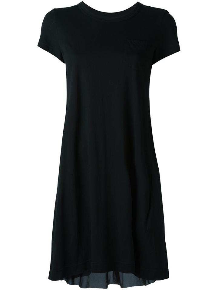 Sacai Draped Insert T-shirt Dress