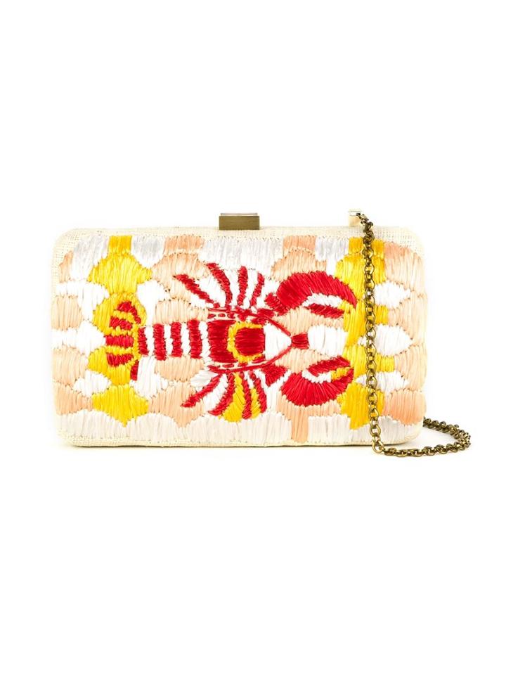 Serpui Embroidered Clutch, Women's, Nude/neutrals