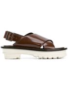Marni Cross-over Strap Sandals - Brown