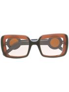 Marni Eyewear Oversized Frame Sunglasses - Brown