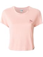 Puma Cropped Logo T-shirt - Pink & Purple