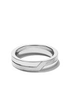 De Beers 18kt White Gold Promise Half Textured Band