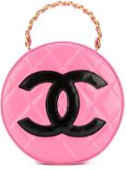 Chanel Vintage Round Quilted Tote, Women's, Pink/purple