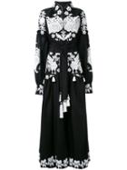 Yuliya Magdych - Ethnic Embroidery Maxi Dress - Women - Silk/cotton - 2, Black, Silk/cotton