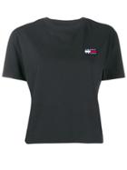 Tommy Jeans Logo Embroidered T-shirt - Black