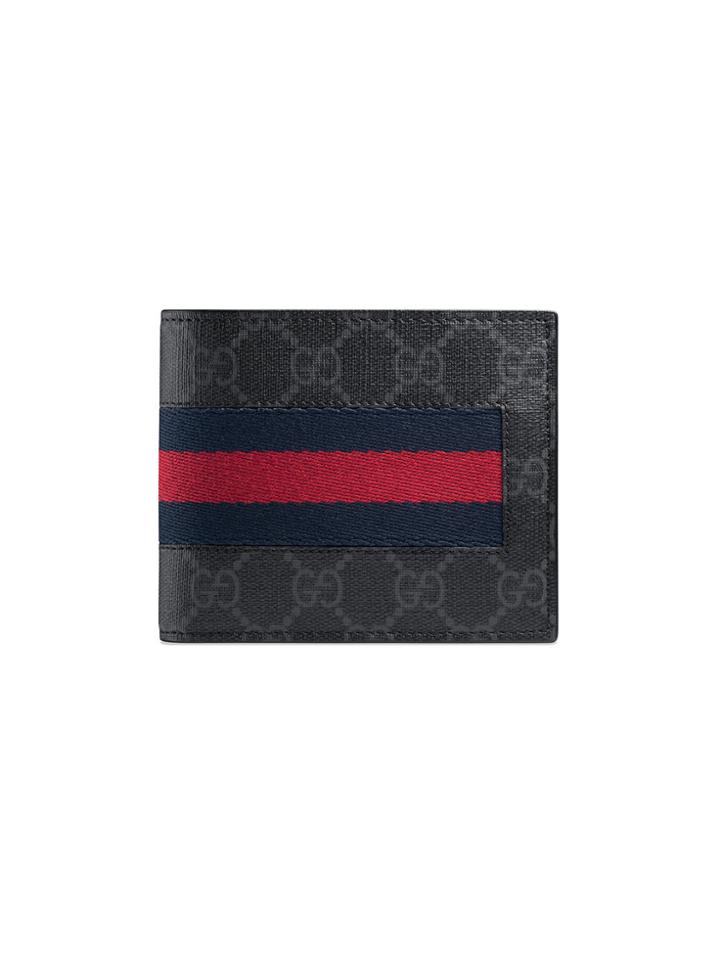 Gucci Gg Supreme Web Wallet - Blue