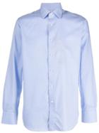 Canali Long Sleeve Poplin Shirt - Blue